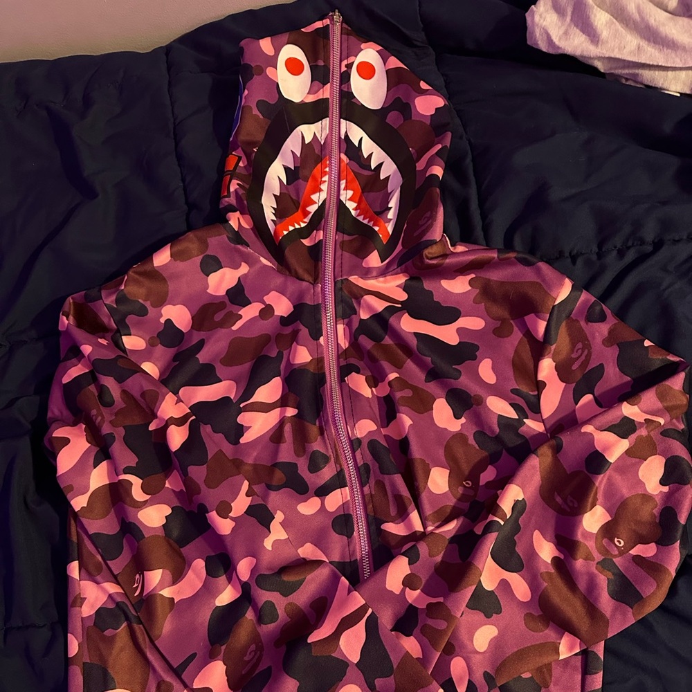BAPE Purple Camo Shark Hoodie